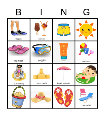 Summer Vocabulary Bingo Card