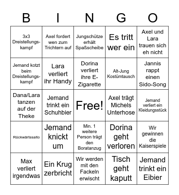 Nachfeier 2023 Bingo Card