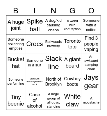 Trinity Bingo Card