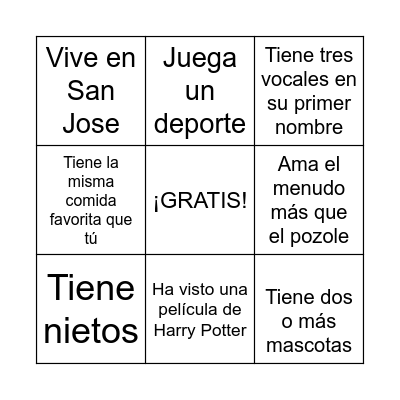 Encuentre Alguien Que.. Bingo Card
