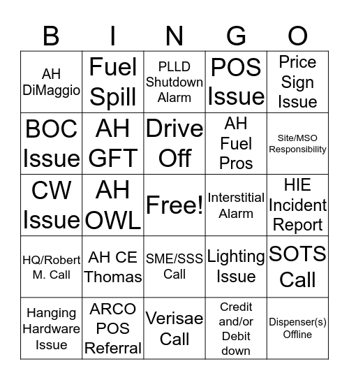 SolvOne Bingo Card