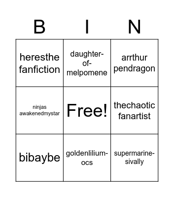 oneirataxia-girl Bingo Card