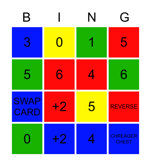 UNO Bingo Card
