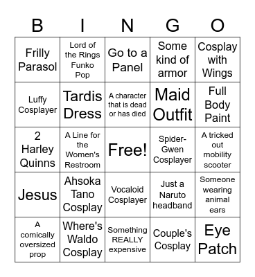 Comicon Bingo 2023 Part 2 Bingo Card