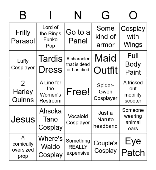 Comicon Bingo 2023 Part 2 Bingo Card