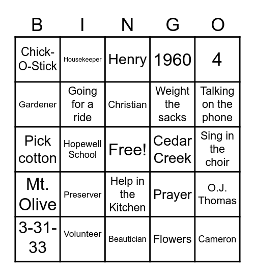 How Well Do You Know? Bingo Card