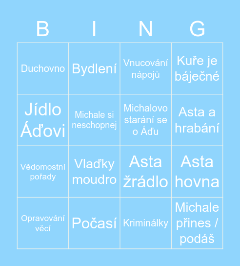 Zábava na celý den Bingo Card