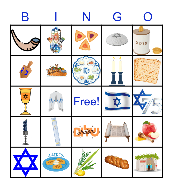 Jewish Bingo Card