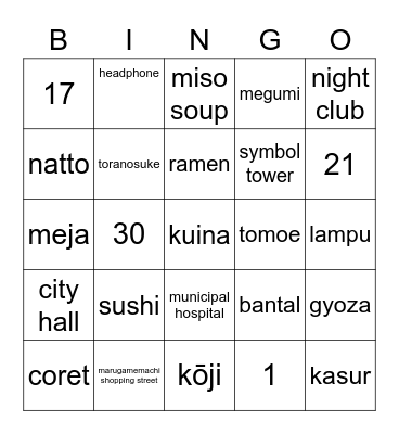 kuina weeeeeeeng 🛵 Bingo Card