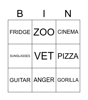 RELATIVE BINGO Card