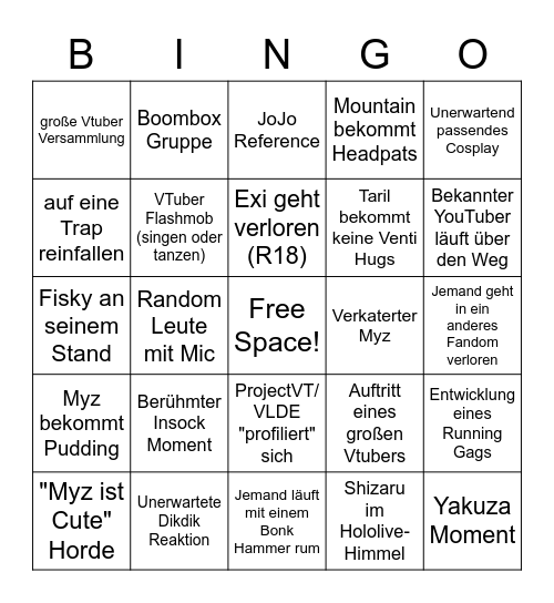 Dokomi 2023 Bingo Card