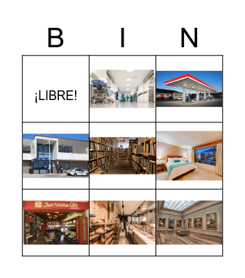 Places in the City Bingo Card