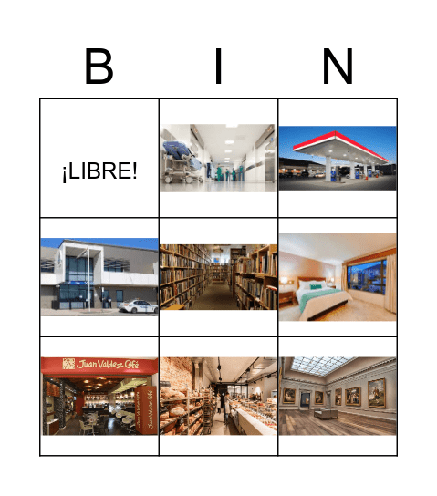 Places in the City Bingo Card