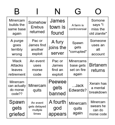 Zianite Isles Bingo Card