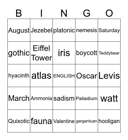 Bingo Card