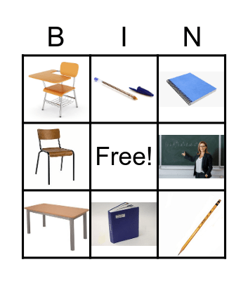Classroom Objects Bingo Card