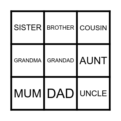 FAMILY BINGO Card