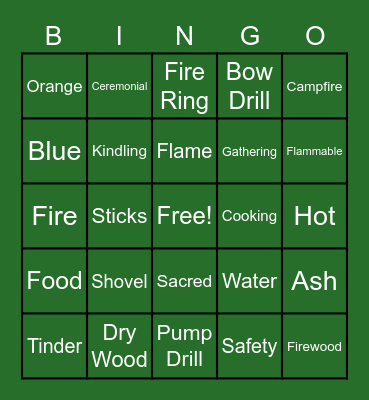 Campfire Bingo Card