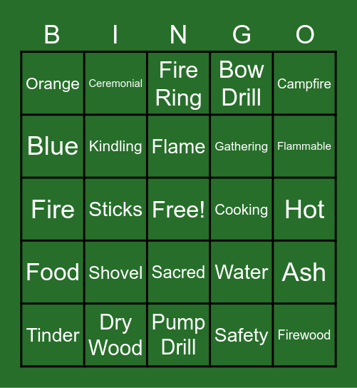 Campfire Bingo Card