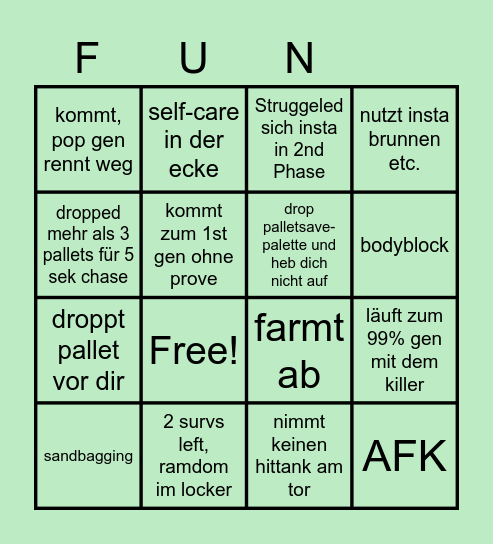 DBD Random Bingo Card