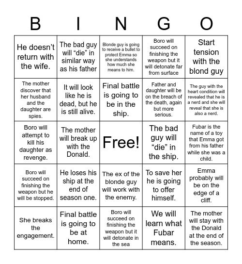Fubar Bingo Card