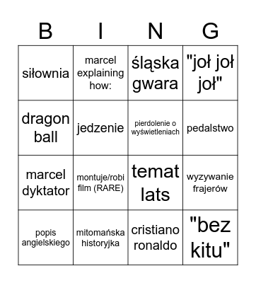 marcel bingo v2 Bingo Card