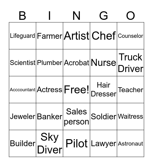 Career  Bingo Card