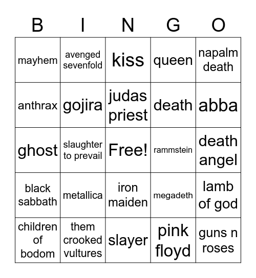 aksul's music bingo <3 Bingo Card