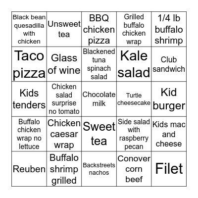 Backstreets Bingo Card