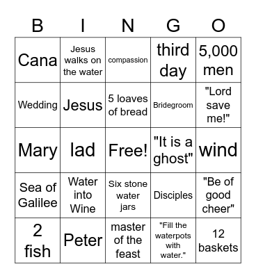 BIBLE BINGO Card