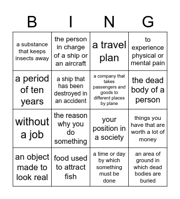 Review Bingo Card