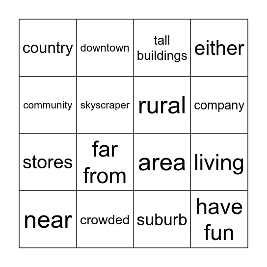Living in Communities Bingo Card