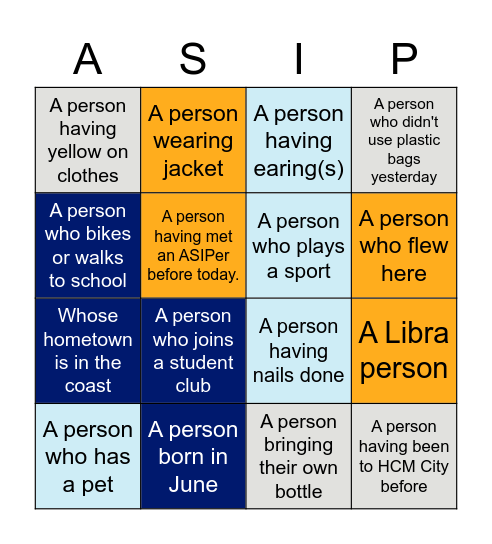 ASIP Bingo Card