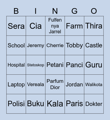 Ve's Bingo! Bingo Card