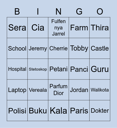 Ve's Bingo! Bingo Card