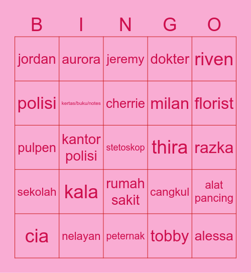 ivy's board Bingo Card