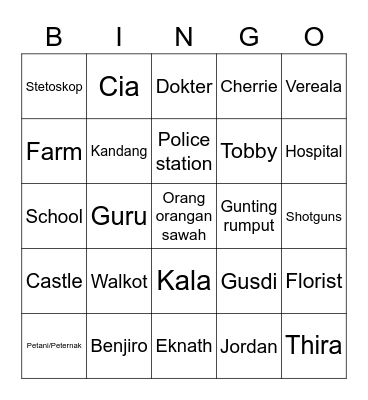 Gerardo Bingo Card