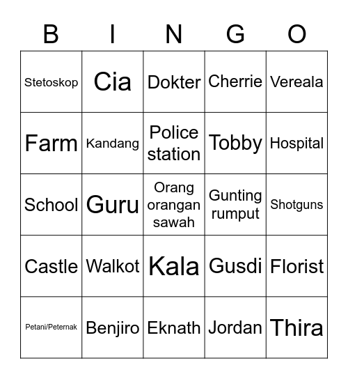 Gerardo Bingo Card