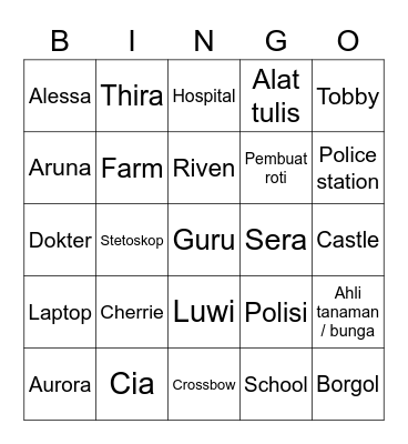 Alessa's BINGO Card