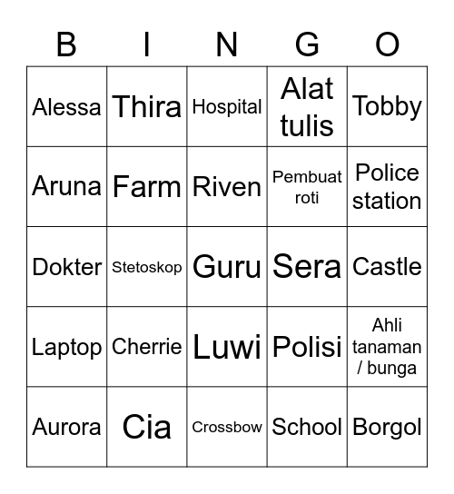 Alessa's BINGO Card