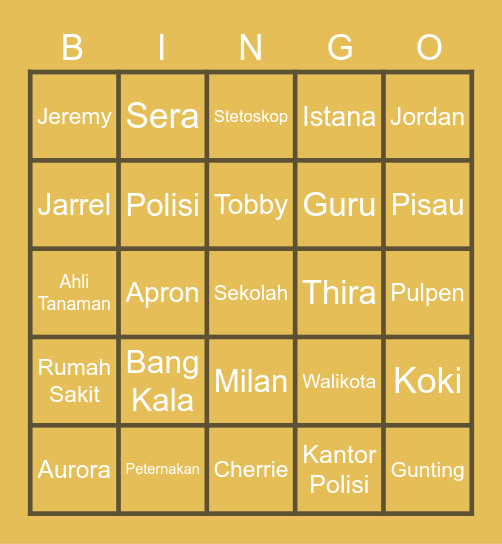 Whimtown's doc, Anggara. Bingo Card
