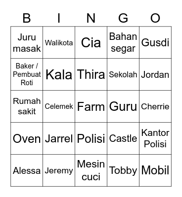 Sabine's Bingo Card