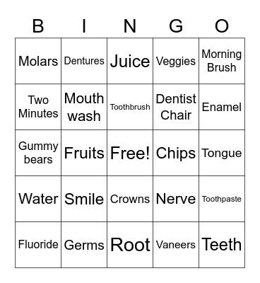 Dentist Bingo Card