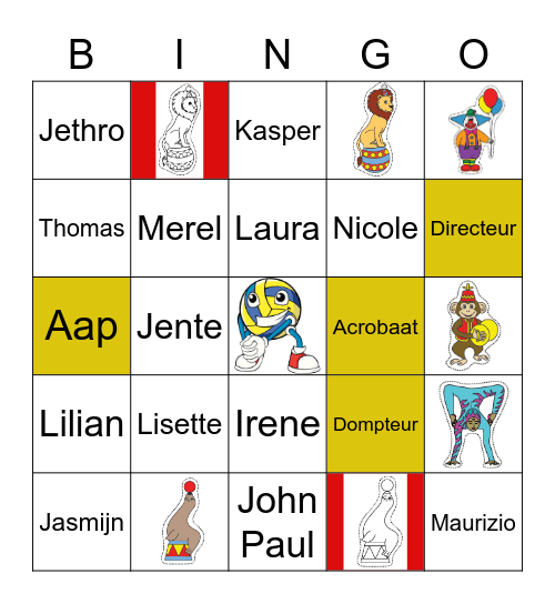 Circus bingo Card