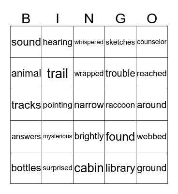 The Mysterious Animal Tracks Bingo Card