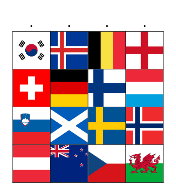 FLAGS Bingo Card