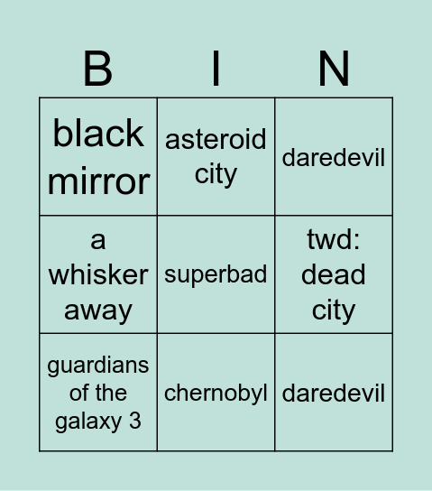 june watchlist Bingo Card