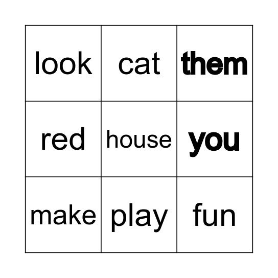 "The Cat in the Hat" by Dr. Seuss Bingo Card