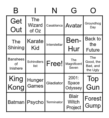 Movies in RT Clondalkin! Bingo Card