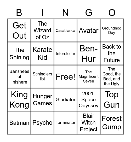 Movies in RT Clondalkin! Bingo Card